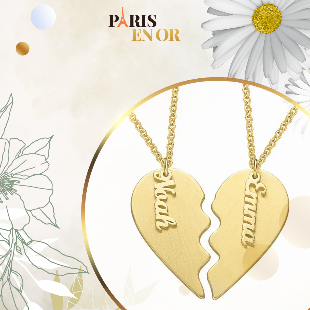 Collier cœur brisé - Acier Inoxydable